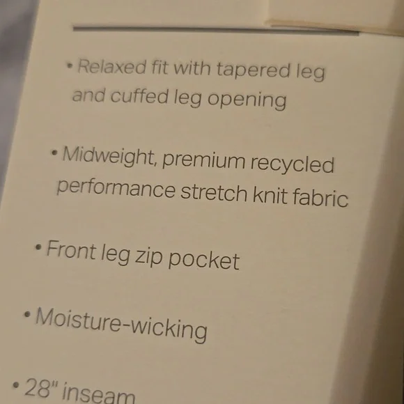 NWT, Men's XL Vuori "SUNDAY PERFORMANCE JOGGER" in Platinum Heather W/28" Inseam - Picture 5 of 15